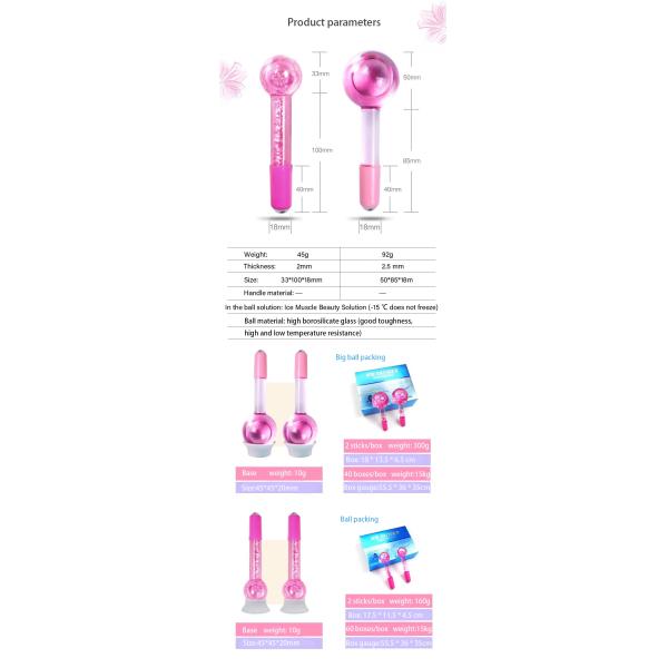 Facial Massage Cooling Globe Borosilicate Glass Ice Globes for Facials Roller Ball Spa Face Lift Beauty Skin Care