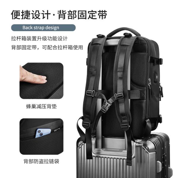 Waterproof Anti-theft Custom Nylon Polyester Travel Bag Laptop Business Hiking Backpack with USB Charging Port