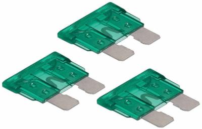 Auto fusível verde da lâmina para o conector de Automative, mini fusíveis do carro da lâmina