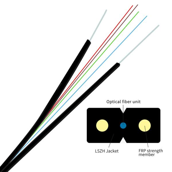 A2 Плоское оптоволоконное внутреннее FTTH кабель G652D G657a1 1-12 Ядро