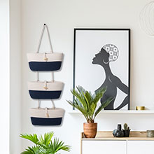 Home Decoration Basket For Plants Cotton Rope Woven Rattan Flower Pots Planter Cotton Rope Woven Rattan Flower Pots