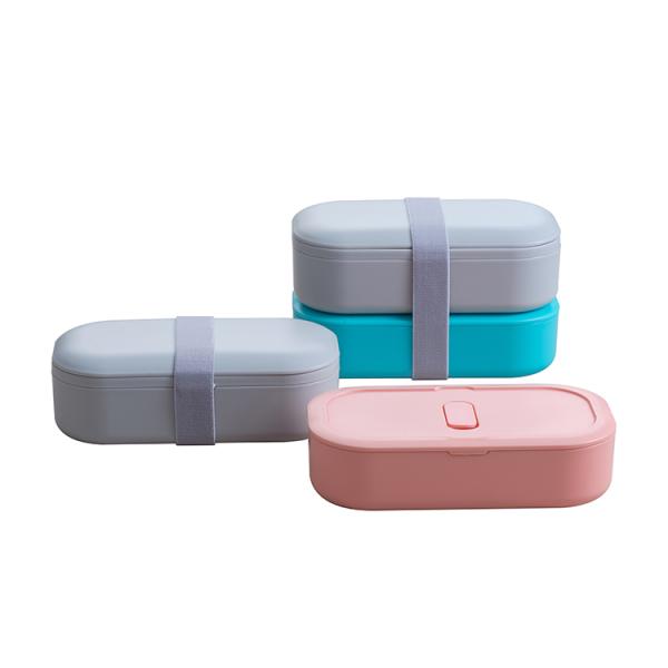 378g Stackable 2 Tier Custom BPA Free Leakproof Kids Bento Lunch Box Set with Bag