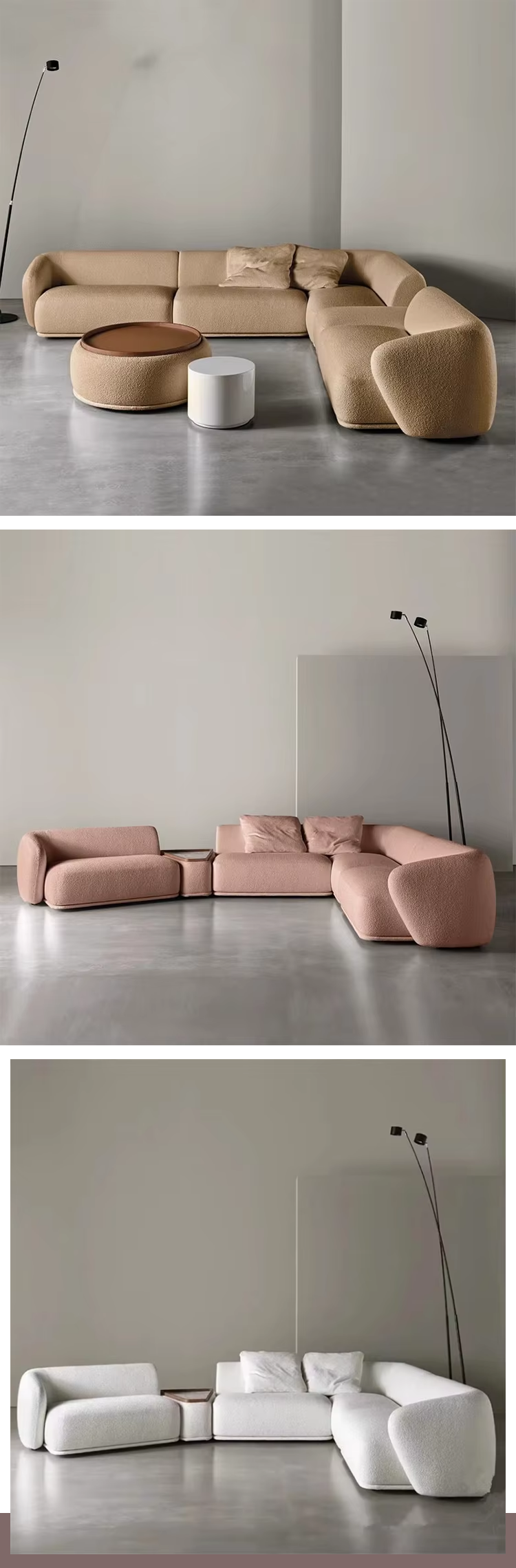 MOYI Italian Minimalist Designer Fabric Combination Sofa Hotel Lobby Salon Modular Sofa