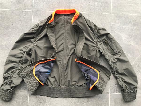 Fatigue Light Weight Trenchcoat Men spring sport jacket With Contrast Rib Collar And Plastic Zip