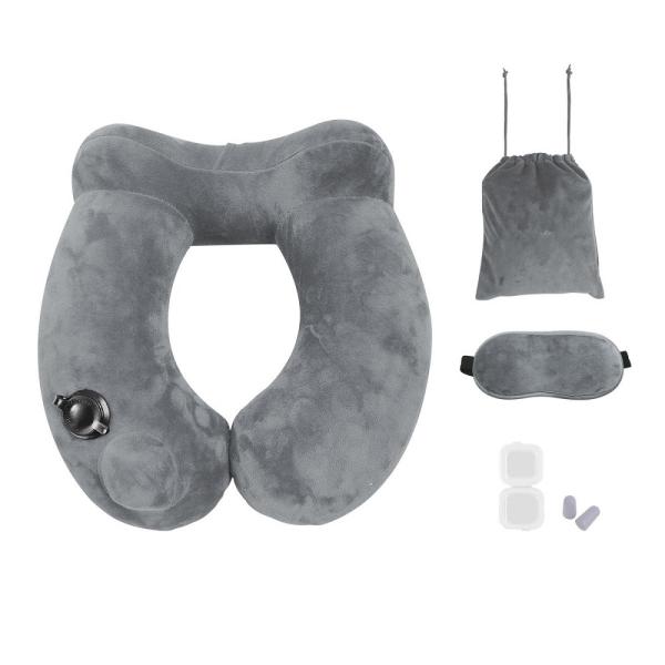 Foldable U-Shape Inflatable Travel Pillow Portable Office Lunch Air Cushion TPU Neck Support