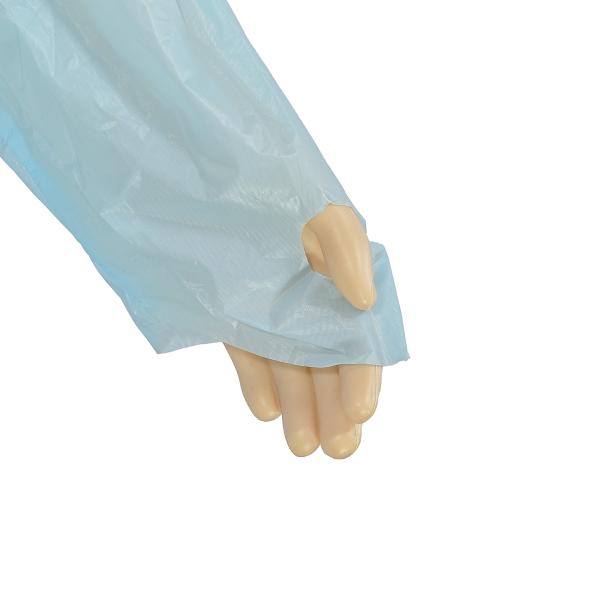 Vêtements de protection jetables anti-saleté CPE avec boucle de pouce