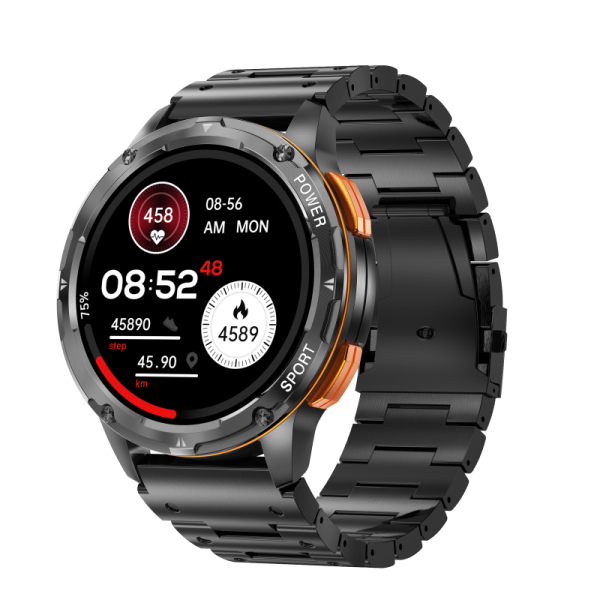 Support OEM & ODM | Rugged Outdoor AMOLED Tactical Smart Watch with IP67 Waterproof, 400mAh Battery, and BT5.2 Bluetooth