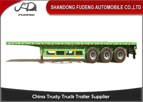 3 axle 40ft container 60Ton flatbed trailer price with mechanical suspension