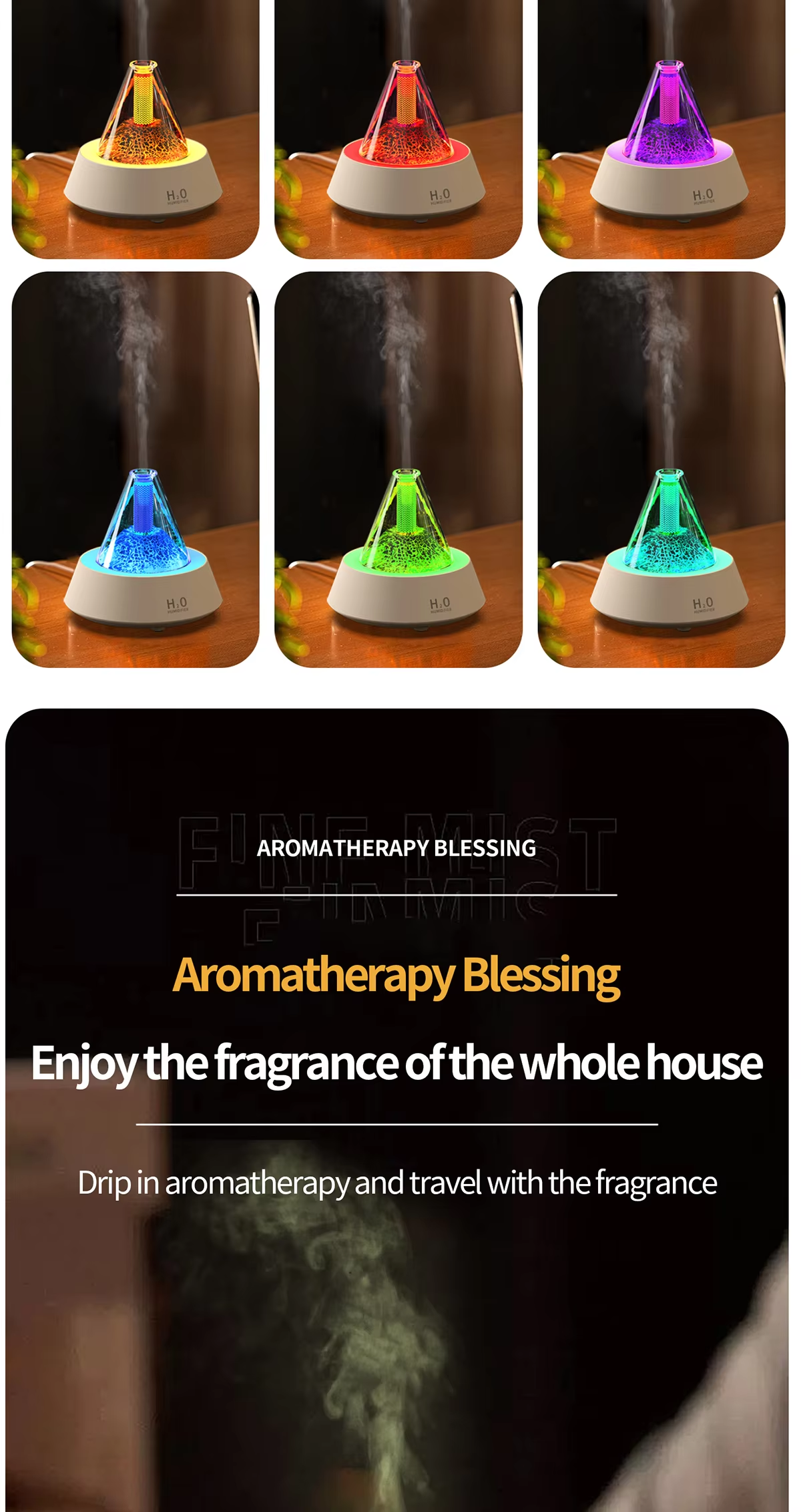 Custom Ultrasonic Aromatherapy Diffuser Mini USB Essential Oil Diffuser For Home Car Use