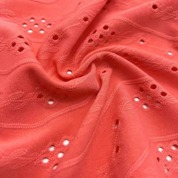 Customized Sports Jersey Fabric Jacquard Knitting Material F02-010