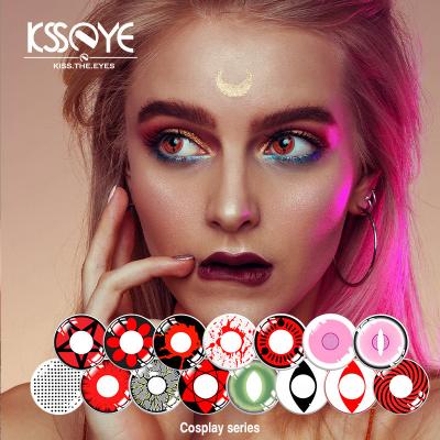 O traje seguro do círculo coloriu o verde 14.5mm cor-de-rosa azul da lente de contato de Cosplay