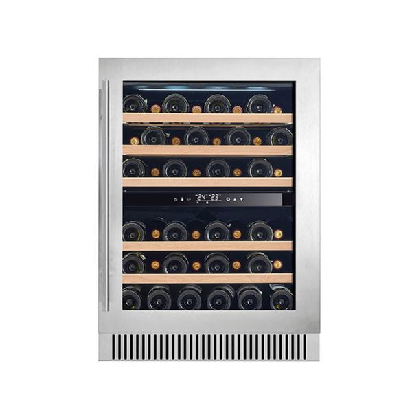 Refrigerador de ar Bodega Refrigerador de vinho vermelho e branco com prateleiras de madeira de aço
