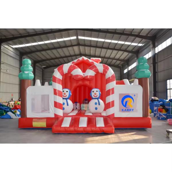 Outdoor Merry Christmas Theme Tree Castle Inflatable Bounce House for Kids and Adults