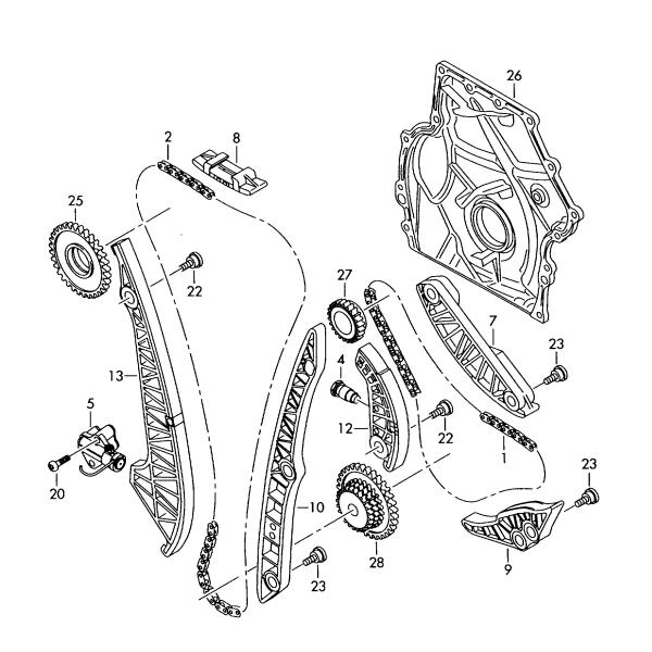 Audi A4 A6 Golf Jetta Passat Timing Chain Kit  OE # 06D109229B , 06F109217A
