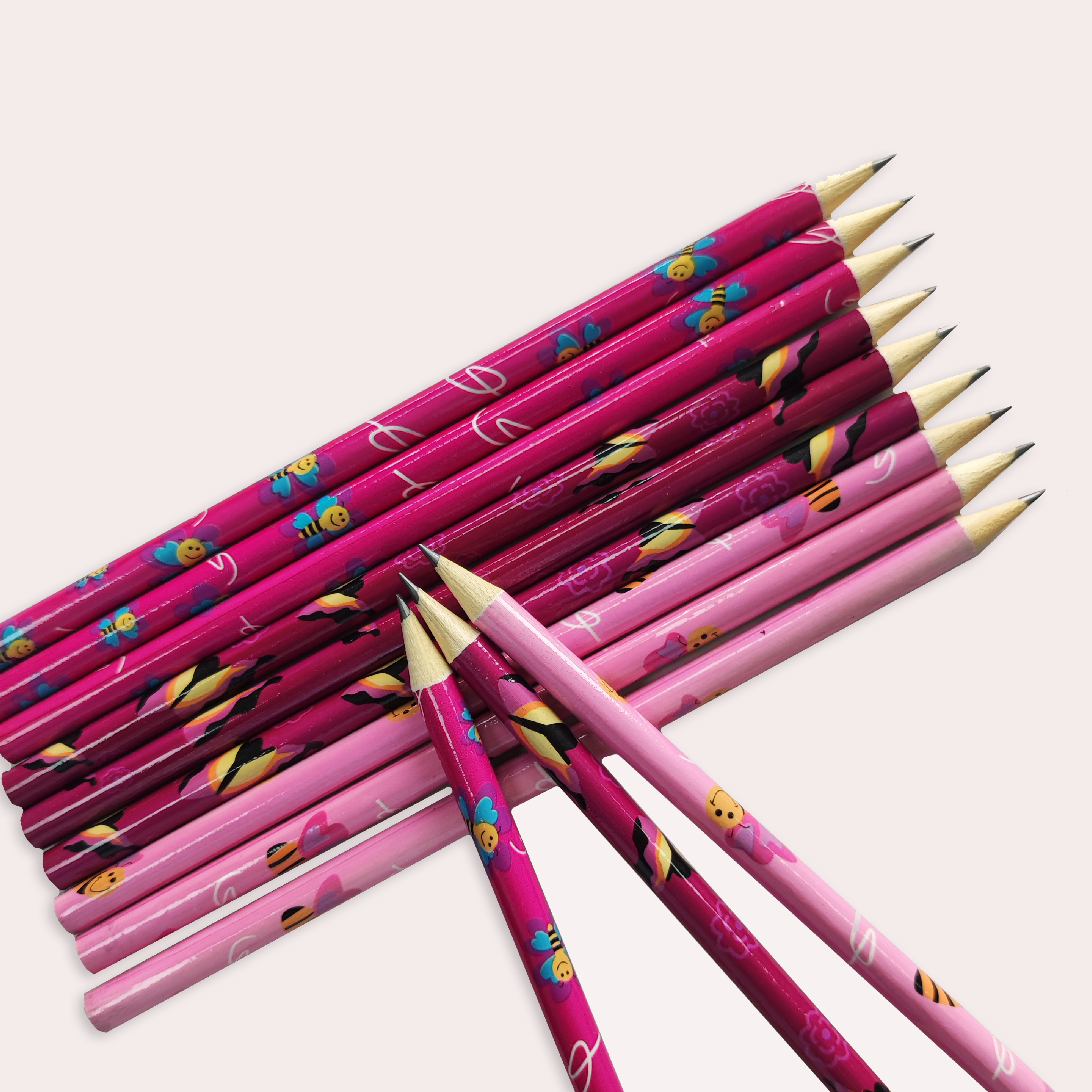 Wholesale student wooden pencil creative stationery OEM 12pcs hb pencil set