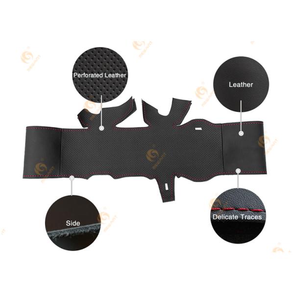 Custom Steering Wheel Wrap for BMW 730Li 745Li 760Li 2004 730Li 740Li 750Li 760Li 2005 755ih 2007 730Li 2008 Red Thread