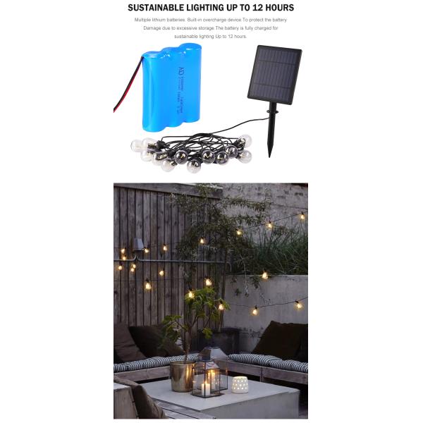 теплый белый солнечный свет прокладки 2700K, солнечные света строки праздника для двора парка патио