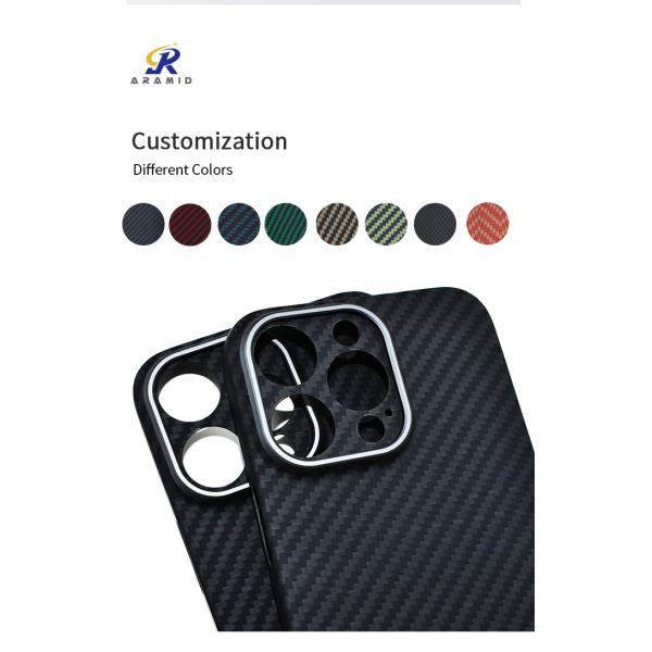 Unique Camera Metal Ring Full Protection Design Kevlar Aramid Fiber Phone Case