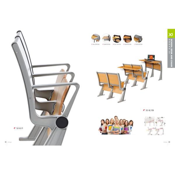 Student Intelligent Desk And Chairs Plywood / Steel Back For College Furniture