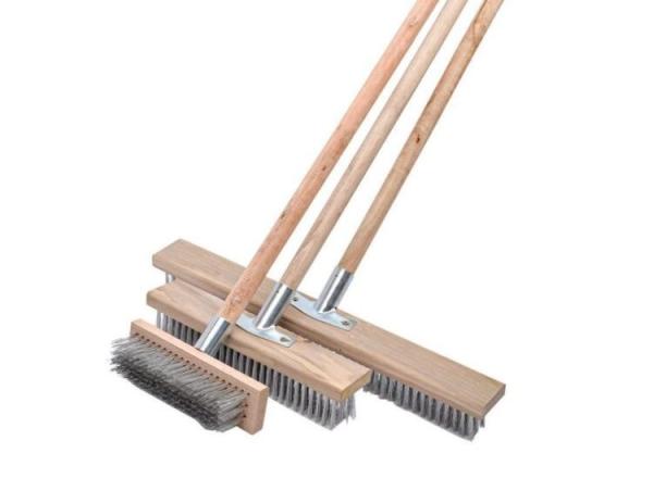Angled Flat Steel Wire Heavy Duty Super Saver Grill Brush Replacement Head with Handle