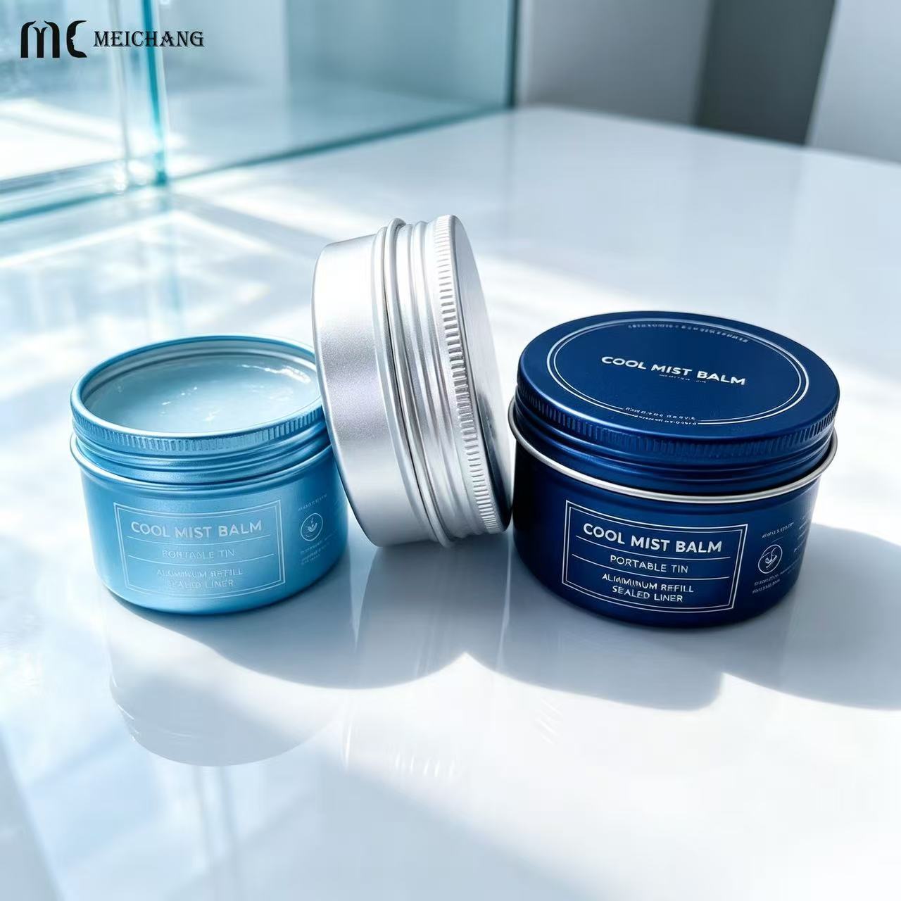 5-80g Refillable Round Aluminum Jar with Screw Lid for Solid Balm Packaging(MC-806)