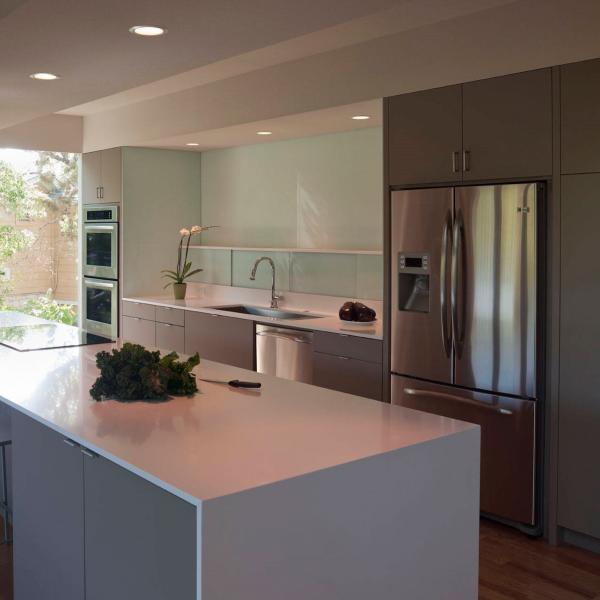 Metallic Grey PVC Kitchen Cabinet Modern Modular Wood