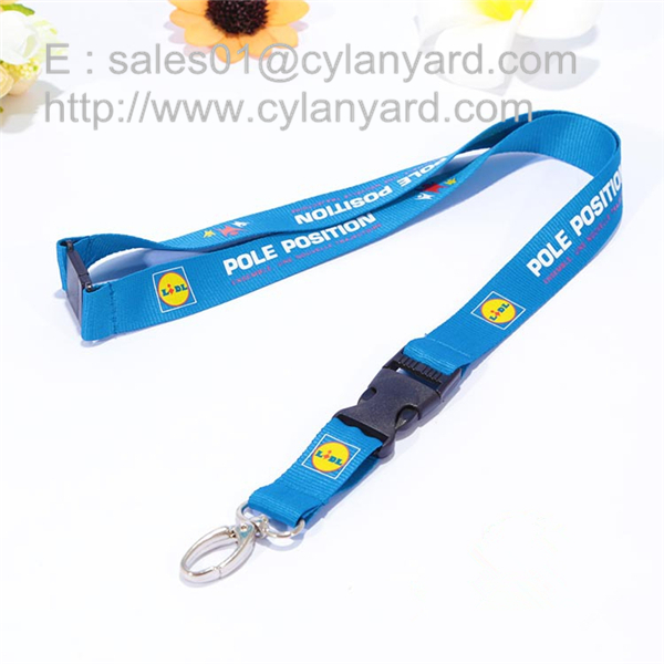 Screen print promotional lanyards with ABS swivel detachable buckle release,