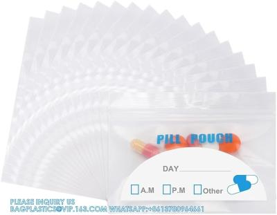 Pill Pouch Bags - (4 X 2.75) Thickness Is 6 Mil, Portable Plastic Pills Bag Hold Vitamin, Supplements, Medication