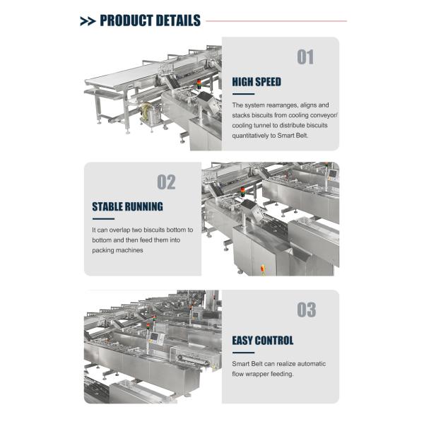 Automatic Smart Belt Feeding System Food Electric Belt Conveyor For Biscuit Product Line