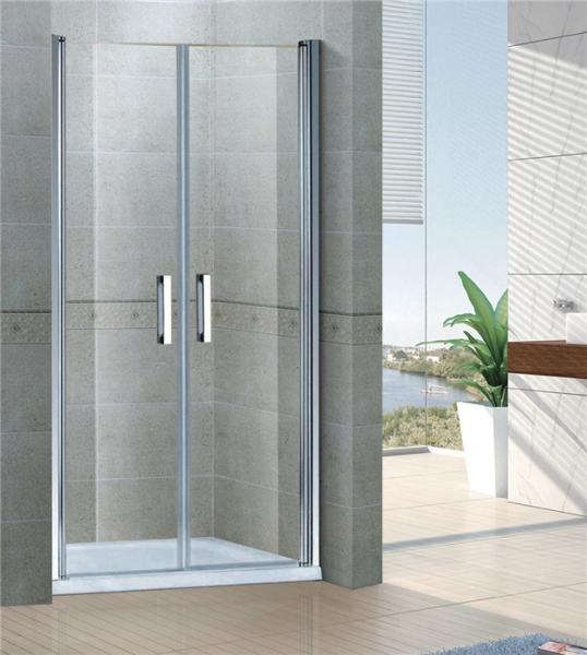 Sand Silver Inline Pivot Shower Doors 6 MM Tempered Glass With Aluminum Frame