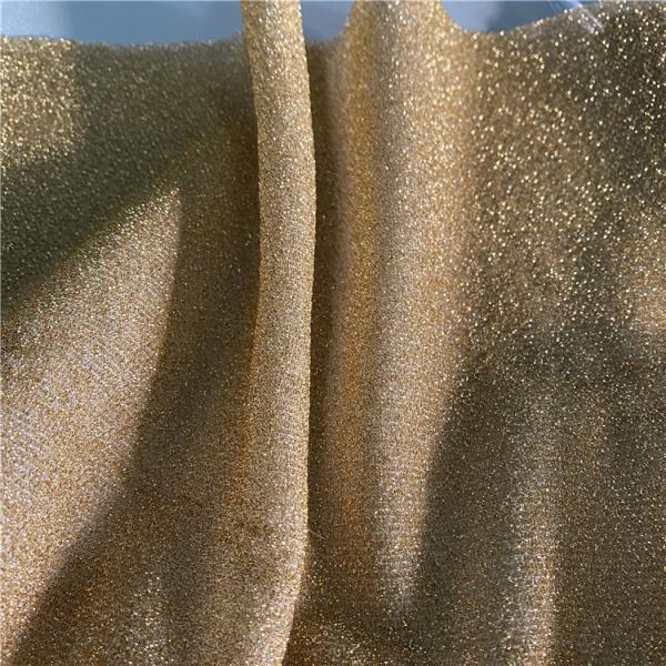 Проницаемая 120GSM Золотая ПЭТ нить Нить для сцены Костюмы Одежда Ткань