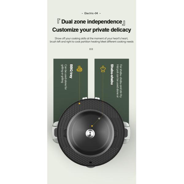 1700W Electric Grills Griddles Skillets all in one 36x11cm