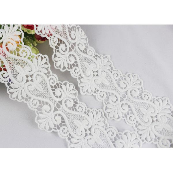 Tela 100% Scalloped afiada dobro solúvel em água do laço do algodão a favor do meio ambiente