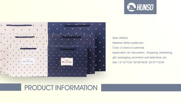 Love Gift Bag Polka Dot Clothing Printed Paper Bags Handbag 2 Colors