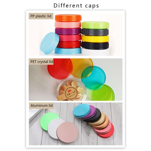 Нет утечки 250 мл 350 мл пластиковая банка для печенья и конфеты с алюминиевой крышкой