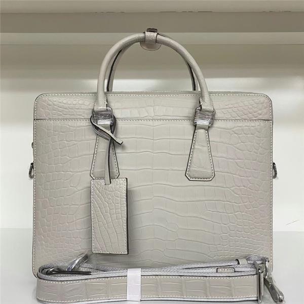 Authentic Crocodile Belly Skin Matt Finish Nude Color Male Briefcase Genuine Alligator Leather Businessmen Working Totes