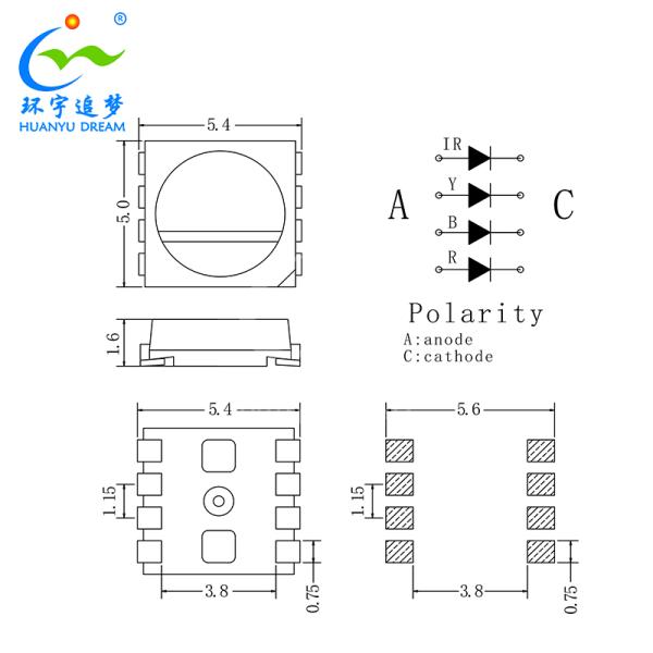 Multi-Color 4IN1 5050 SMD LED 460NM 590NM 620NM 845NM for Beauty Device