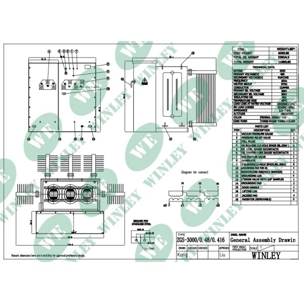 1500kva Three Phase Pad Mounted Transformer Oil Filled Low Voltage 480V To 240V Live Front Electrical Power Transformers