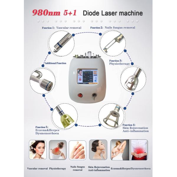 5 in 1 980nm Diode Laser Vascular Removal/Physical Therapy Device with Cold Hammer