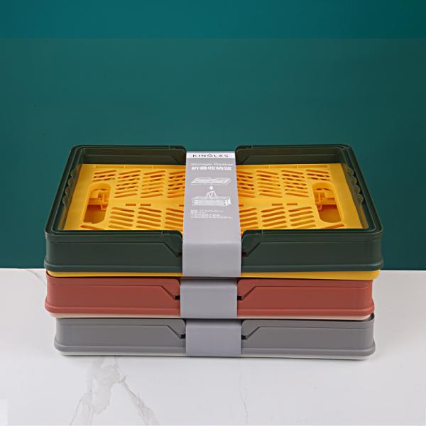 568g Supermarket Collapsible Plastic Basket With Handles