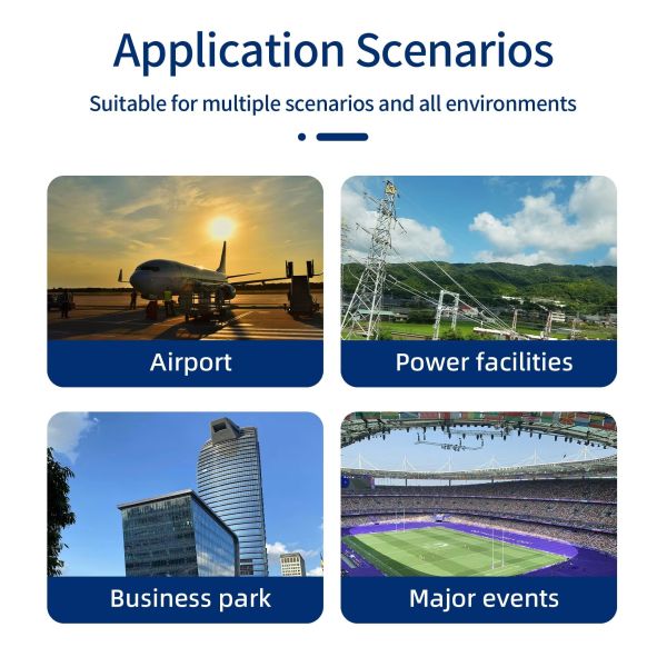 Full-Band 70MHz–6GHz Fixed Anti-UAV Solution | 10KM Detection & Jamming Range, FPV Video Capture, 24-Hour Unattended Operation Dji