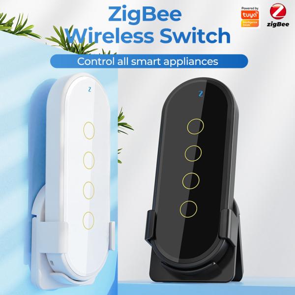 Tuya ZigBee Smart Home Scene Switch 4 Gang 12 Scene Touch Light Switch Remote Control Smart Life App