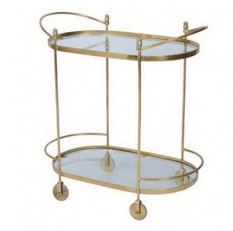 Wedding Catering minimalist Bar Serving Cart Metal Glass Tea Wine Serving Trolley