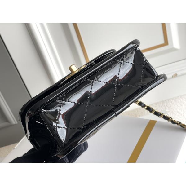 Chanel 22 Mini Designer Purses Black Spell Gold Chain With Drop Flap