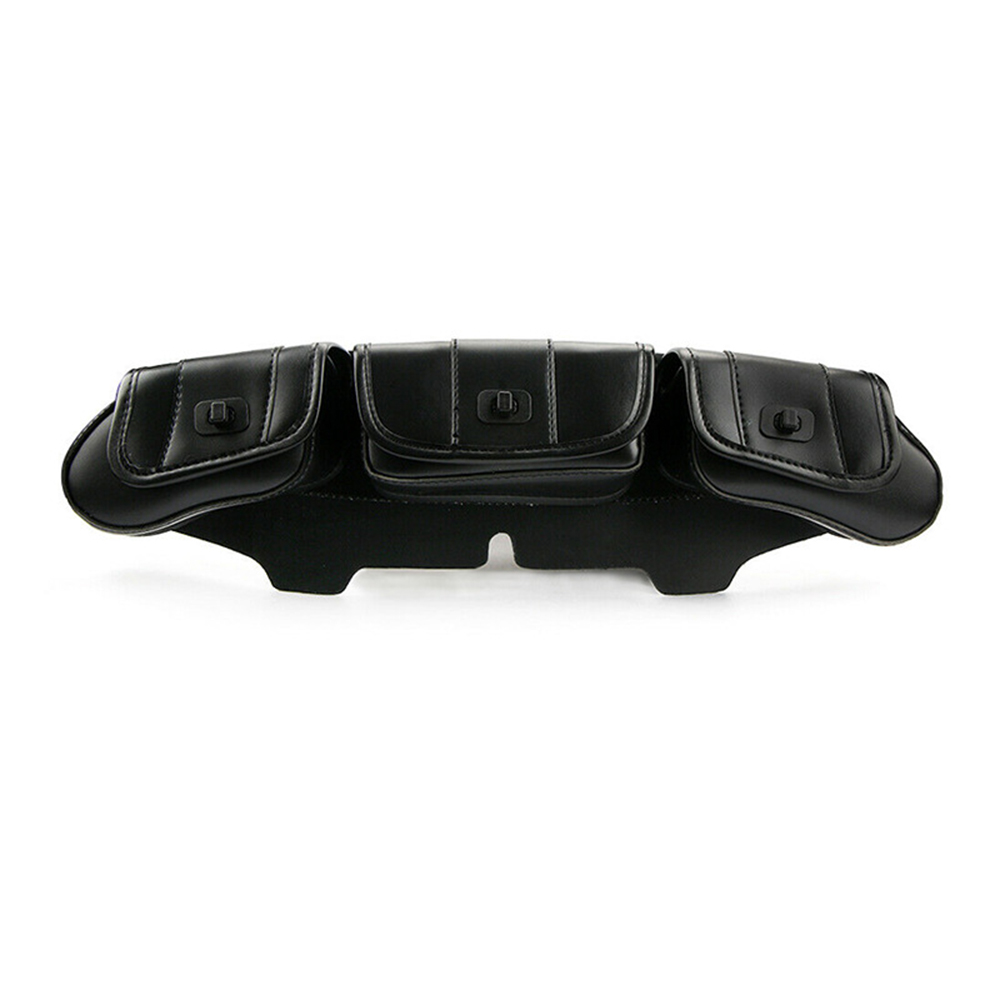 Motorcycle Front Triple Bag Tool Bag Leather Bag Suitable for Harley Grand Glide Street Glide 96-13