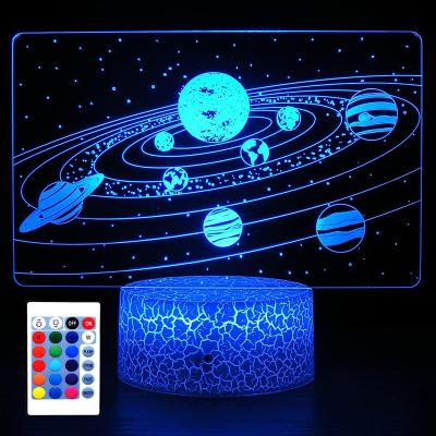 DC5V 3W 3D LED Night Light 16 Colors Galaxy Night Light Solar System