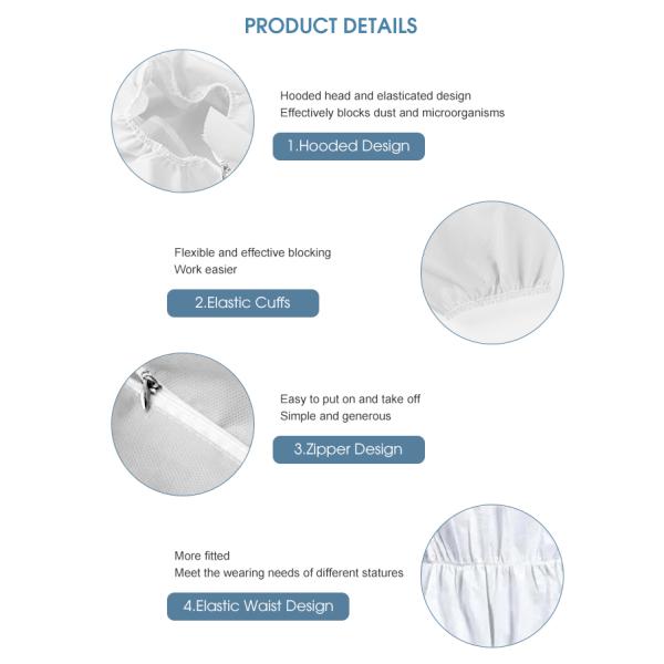 Hospital Disposable Medical Coveralls Non Woven Sms Protection Suit Full Body Size