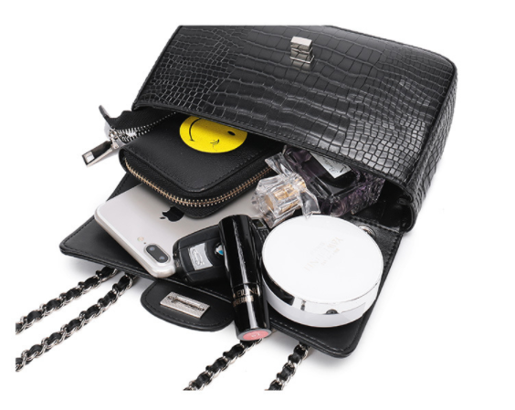 Alligator Pattern Cross Body Womens Shoulder Handbags Larger Chain Small Square Bag