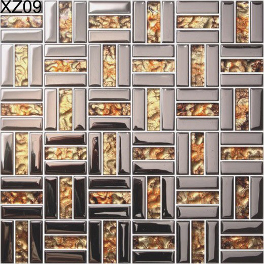 Durable and Decorative Luxury Glass and Metal Wall Swimming Pool Mosaics For Rebuilding and Renovation