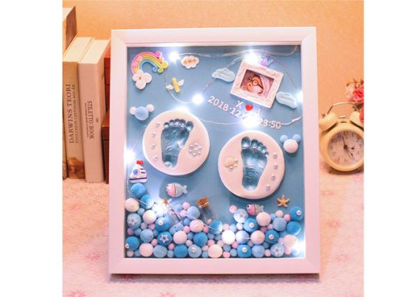 Pine Wood Baby Memory Box , Permanent Diy Hand And Foot Print Mud / Baby Hair Souvenir